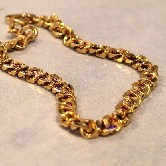 24k Gold (Bonded) small bracelet, 6.5" - Picture 2 of 3